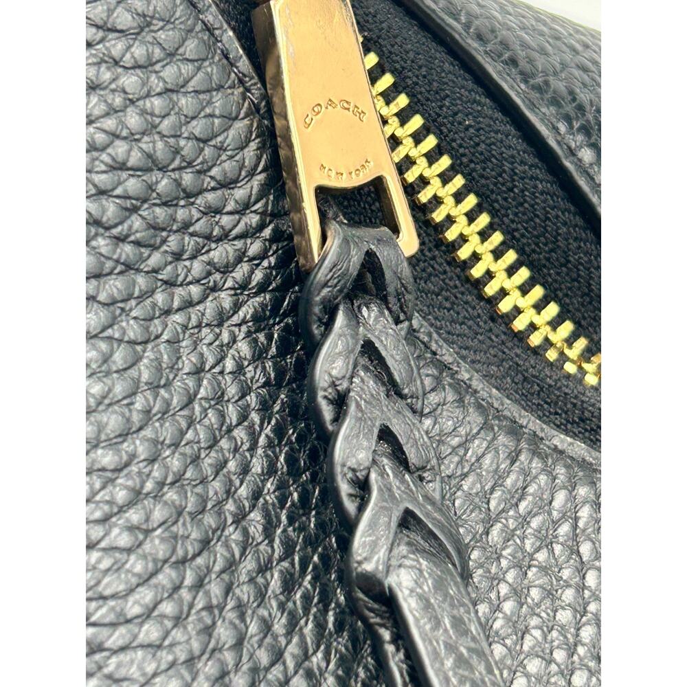 Authentic Coach Val Black Pebbled Leather Duffle Bag Purse Crossbody - C2818 - Picture 7 of 10